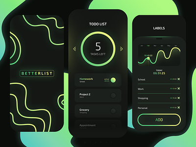 Todo List App Design - MERHAX app application clock app green app green application green mobile list app mehrax mobile mobile deisgn productivity productivity application time app time tracker todo todo app todo list yellow app