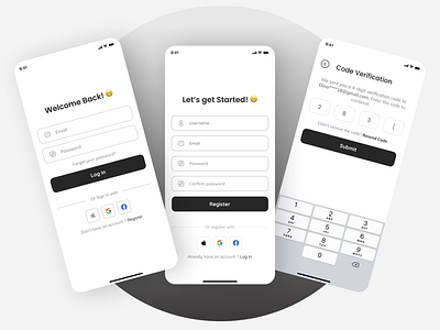 Sign In & Sign Up UI screens application design dribbble figma form login mobile mobile app register registration reset password sign up signin ui ui challenge ui design uxui design