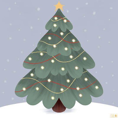 Christmas Tree christmascard graphic design graphic designer illustration procreate tree