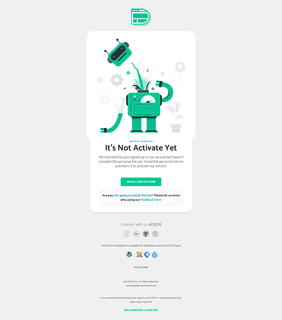 Installation Failed Email Template Design | DidSomeoneClone.Me branding email design email template graphic design html template design ui ux