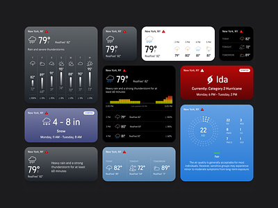 Homescreen Widgets - AccuWeather app data product design ui ux visualizations weather widgets