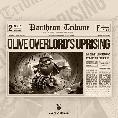 The 'Evil Olive' Takes Over: Not Your Average Placeholder designwithatwist evilolive graphicdesign landingpage webdesign