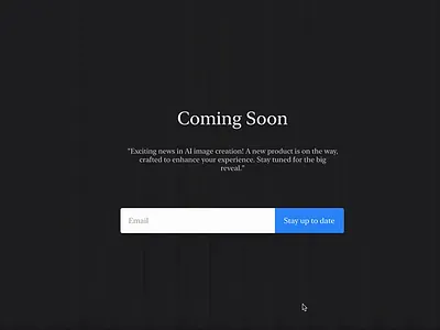 Daily UI 048 - Coming Soon 048 ai animation app black branding coming soon dailyui design email figma glass graphic design icon illustration logo stay up to date ui ux