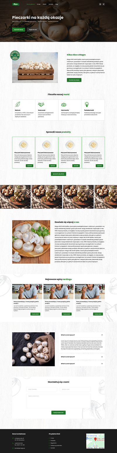 Mushrooms company website design graphic design ui ux website