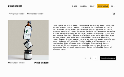 Pride Barber - Product page branding brutal shop ui