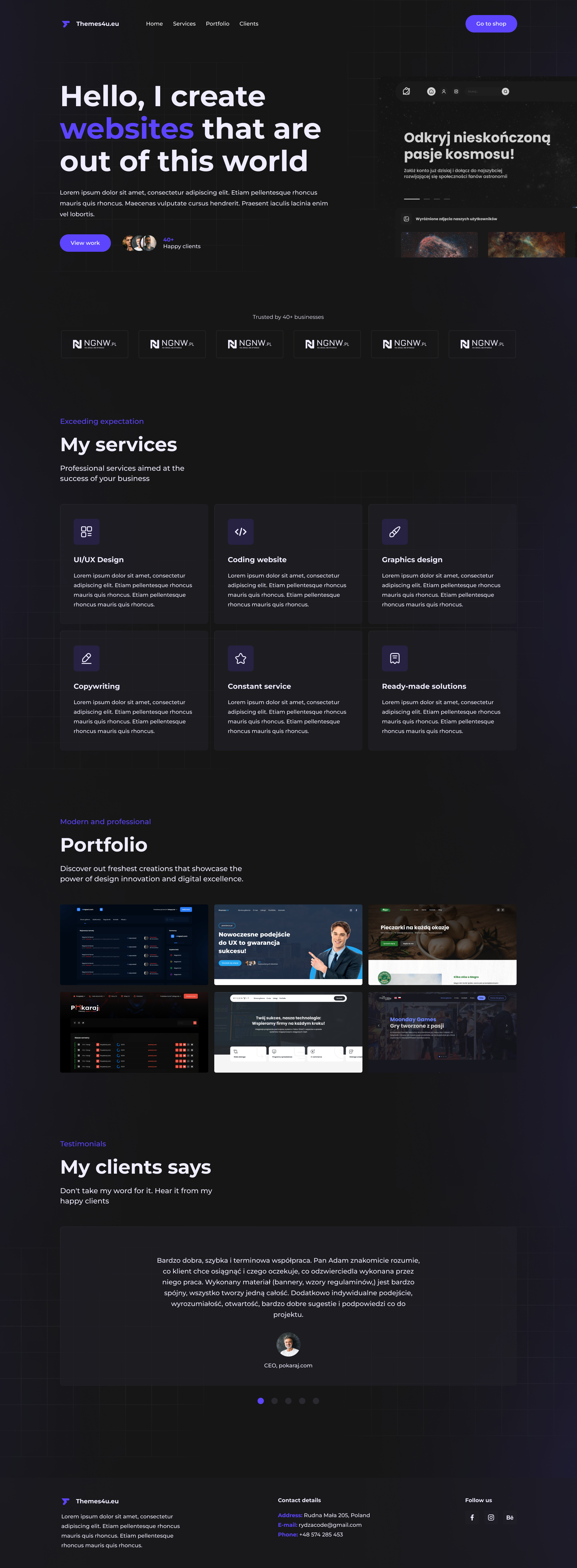 UI/UX Designer Portfolio & Shop Website design graphic design portfolio ui uiux ux website