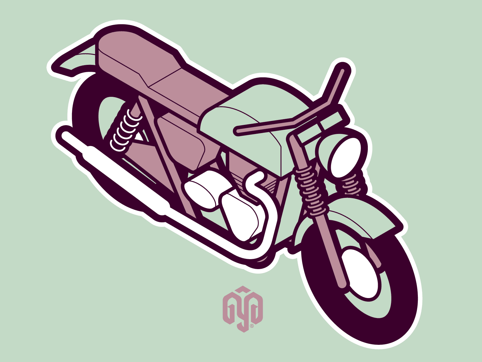 Isometric Motorcycle adobe illustrator byke chopper motorcycle cruiser motorcycle gasoline gear gif isometric isometric art motor road trip shock spring technical drawing technical graphics technical illustration tires transport vector graphics vehicle