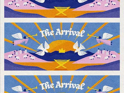 Advent Sermon Series: The Arrival 🕊️ advent christian christmas church design colorful illustration nativity riso risograph sermon series sunshine