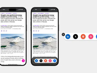 Daily UI Challenge #010 — Social Share social share social toggle ui