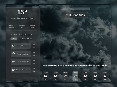 App meteorológica desktop / weather app design desktop ui weather app
