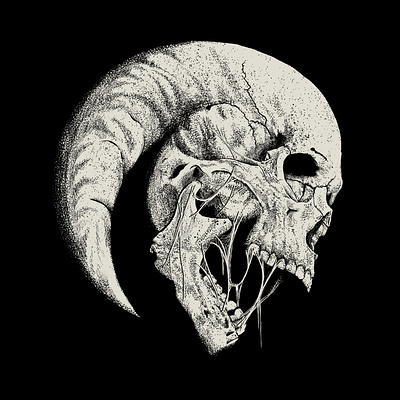 Some Old 36 Days of Type Doodles dark horror illustration scary skeleton skull type