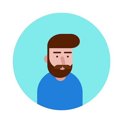 Flat vector illustration of a man and adobe photoshop