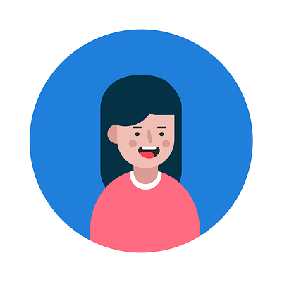 Flat illustration of a woman and adobe photoshop