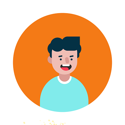 Flat illustration of a man and adobe photoshop