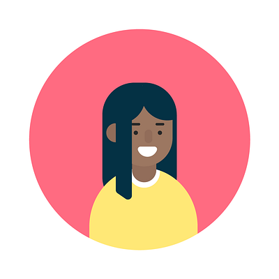 Flat illustration of a woman and adobe photoshop