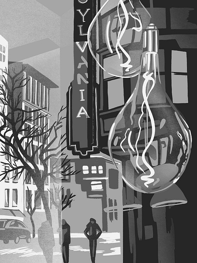 Colours of Strathcona cityscape digital art digital painting illustration monochromatic urban landscape