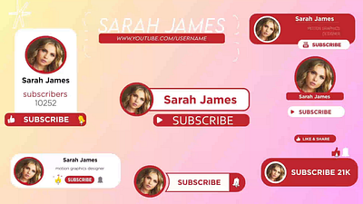 💥 Custom YouTube Subscribe Button Animations after effects animation branding button call to action custom design freelance illustration motion graphics social media subscribe youtube