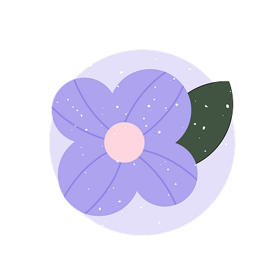 Flat vector illustration of a flower and adobe photoshop