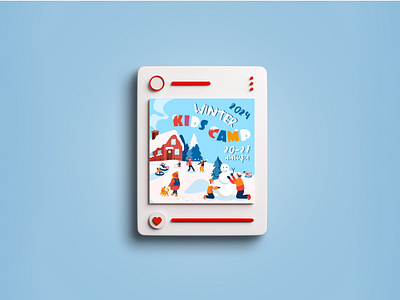 Design Post Instagram | Winter Kids Camp animation design graphic design illustration instagram kids camp vector winter camp