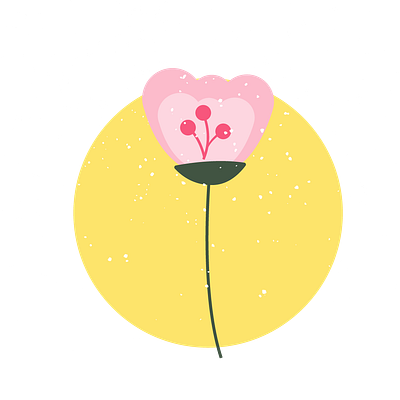 Flat vector illustration of a flower and adobe photoshop