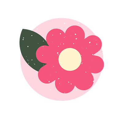 Flat vector illustration of a flower and adobe photoshop