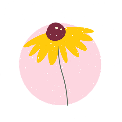 Flat vector illustration of a flower and adobe photoshop