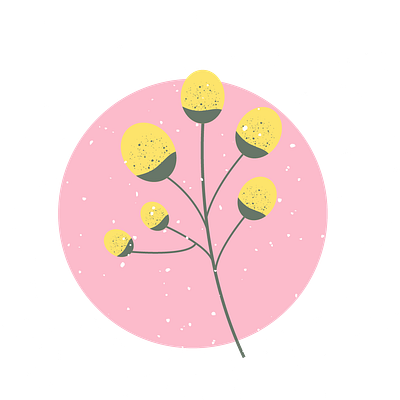 Flat vector illustration of a flower and adobe photoshop