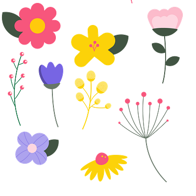 Flat vector illustration of a flower and adobe photoshop