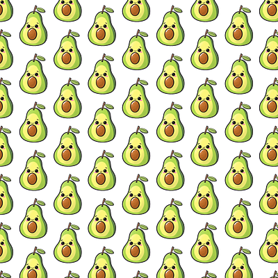 kawaii avocado pattern and adobe photoshop