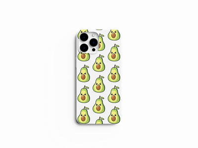 kawaii avocado phone case design and adobe photoshop