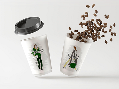 Illustrations for a fashion brand adobe photoshop bag coffeecup design fashionbrand graphic design illustration