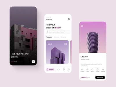 Real Estate Rental App app design homepage layout minimal mobile app onboarding product design real estate app real estates typography ui ui design ui ux ui ux design user experience user interface ux ux design visual design