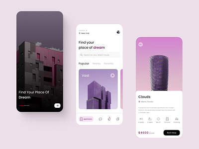 Real Estate Rental App app design homepage layout minimal mobile app onboarding product design real estate app real estates typography ui ui design ui ux ui ux design user experience user interface ux ux design visual design