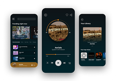 Music Player App design figma graphic design mobile mobile app uiux web design