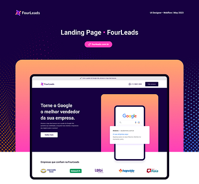 FourLeads - Landing Page figma interface ui ui design user interface web design webflow website