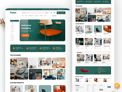 Futux furniture website design in Figma. adobe adobexd design designing figma graphic design ui uiux ux web webdesign xd