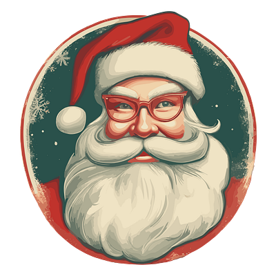 Vintage Santa Clause christmas graphic design holiday illustration retro santa clause vector vintage