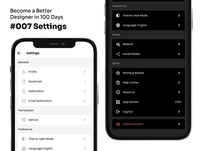 Daily UI Challenges: Settings #007 challenge daily ui figma list setting settings user interface user profile