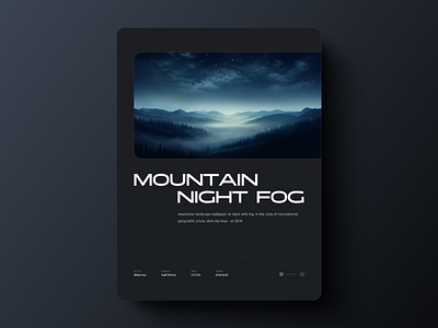 Mountain night fog design graphic design postel typography ui ux web