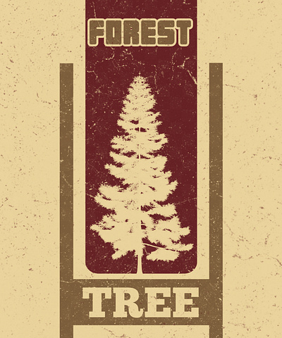 Forest Tree branding graphic design illustration poster design retrodeaign typography vector