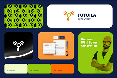 Tutuila Wind Energy Logo battery best logo brand brand identity branding combination logo eco electric electricity energy fan graphic design grow logo logotype mark power power suplay symbol wind