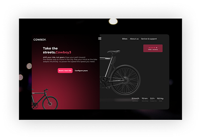 Cowboy bicycle landing page 3d animation branding graphic design logo motion graphics ui