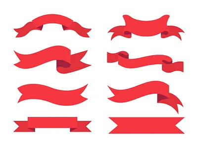 Red Ribbon Collection creative design display graphic design illustration red ribbon vector