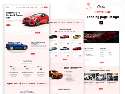 Rental Car Landing Page Design car rental car service carrentaldesign carwebsitedesign landing page landing page template luxury template rent a car rentalcar rentalcarui rentalcarwebsite ui uidesign uiux userinterfacedesign website website landing page website templates