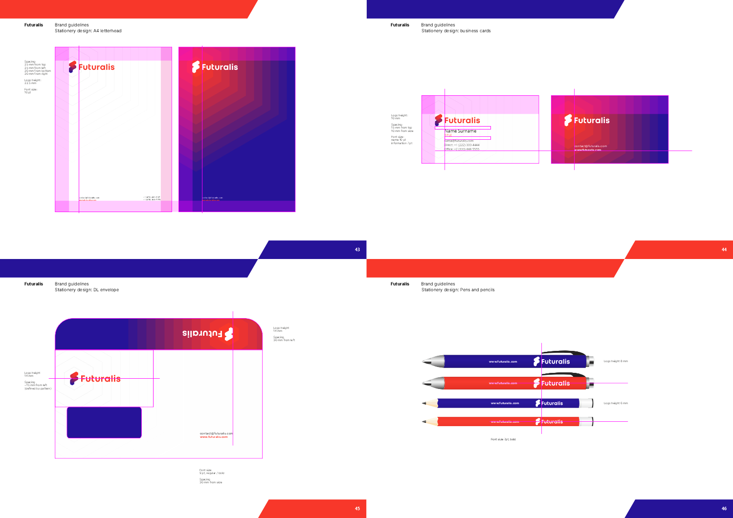 Futuralis, AWS cloud services, brand identity design case study, brand guidelines, stationery design