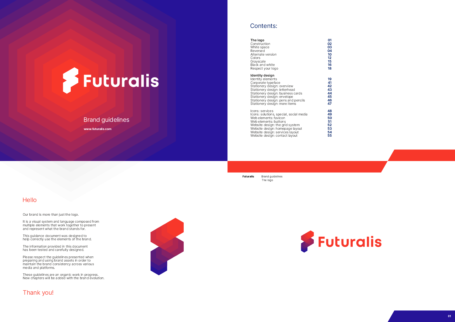 Futuralis, AWS cloud services, brand identity design case study - brand guidelines