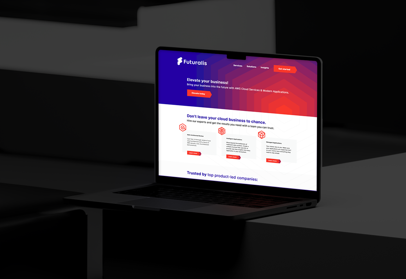 Futuralis, AWS cloud services logo identity advertising billboard design by Alex Tass