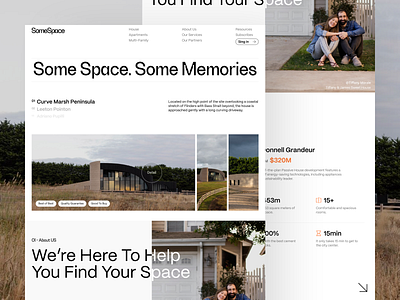 SomeSpace - Real Estate Website agent apartments architecture building clean construction design home home page landing page logo minimal properties real estate real estate website rent typography ui ux web