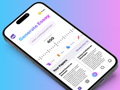 Chatbot | AI Writer | Q&A ai ai writer app artificial intelligence bot chat chat bot chatbot chatgpt ios iphone isavelev mobile mobile design mobile designer text text editor text generator ui