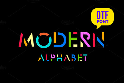 Modern stylized font. Free Download abc abstract alphabet art artistic bright celebration character child color creative design font fun graphic kid kids poster vector